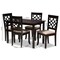 Baxton Studio Mael Sand Upholstered Espresso Finished 5-Piece Wood Dining Set 157-9727-8026 - alternate 3